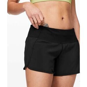 Lululemon Run Times Athletic Running 2 Way Stretch Short II *4" Black SZ 4